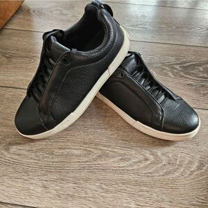 Zara Black Leather Euro Sneakers